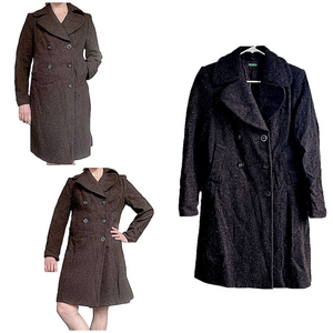 BENNETTON Tweed Wool Peacoat ***VINTAGE***